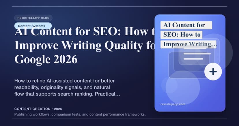 KI-Inhalte für SEO: So verbessern Sie die Schreibqualität für Google 2026