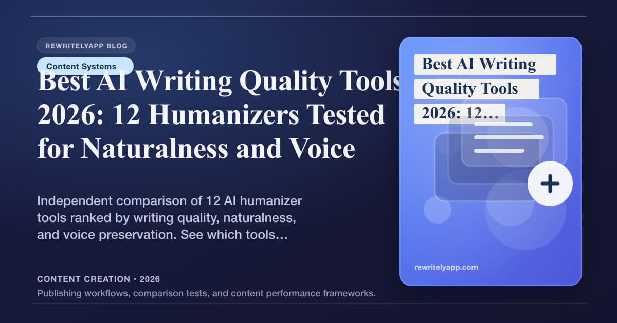 Meilleurs outils de qualité d'écriture IA 2026 : 12 humaniseurs testés pour le naturel et la voix