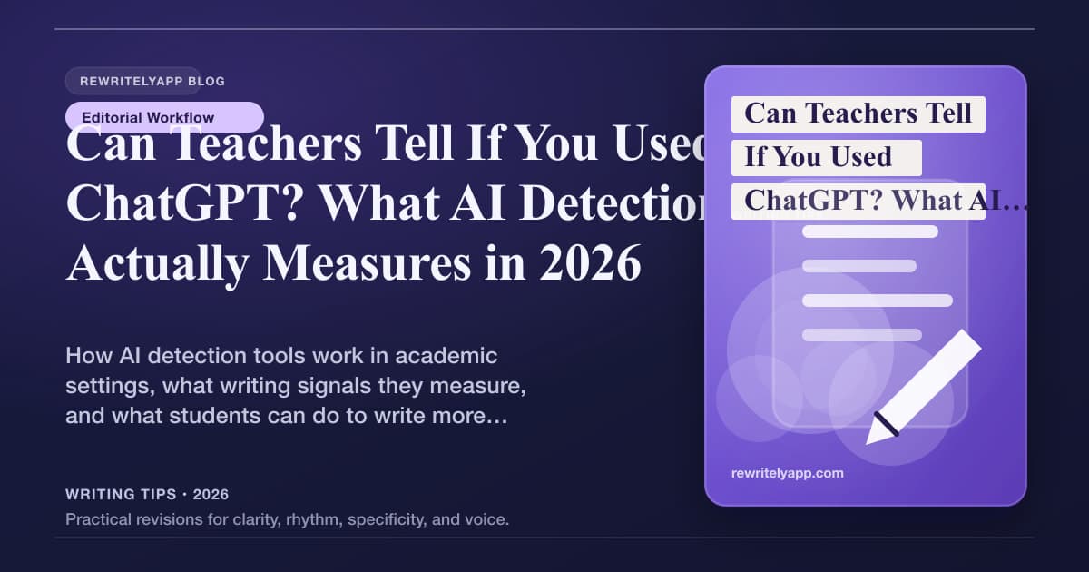 Can Teachers Tell If You Used ChatGPT? What AI Detection Actually Measures in 2026