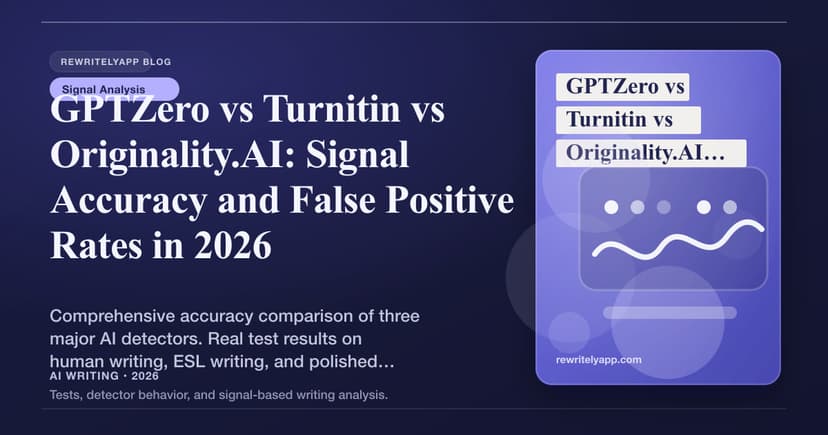 GPTZero vs Turnitin vs Originality.AI: Signalgenauigkeit und Falsch-Positiv-Raten im Jahr 2026