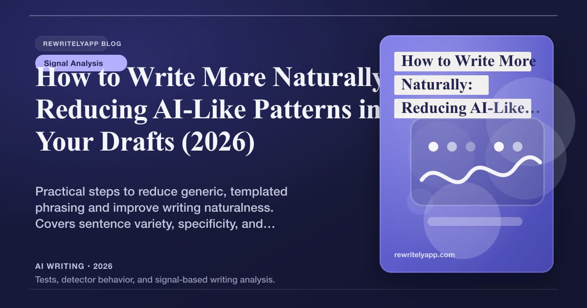 Cómo Escribir de Forma Más Natural: Reduciendo los Patrones Tipo IA en tus Borradores (2026)
