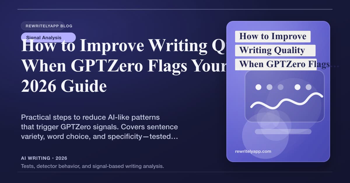 How to Improve Writing Quality When GPTZero Flags Your Draft: 2026 Guide