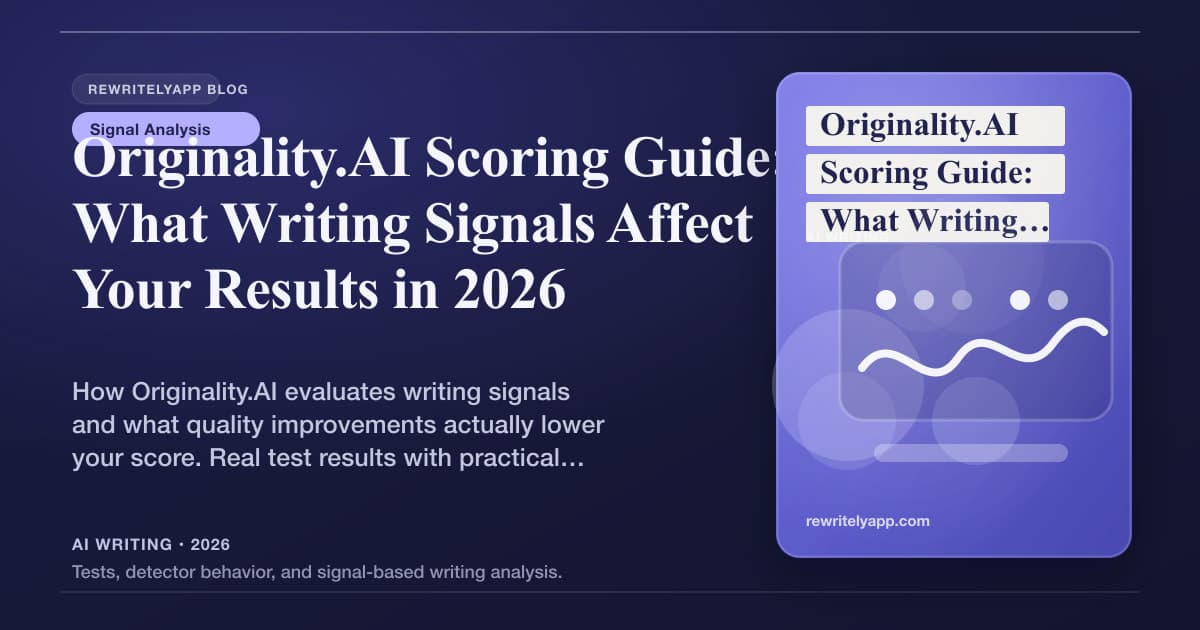Originality.AI Scoring Guide: What Writing Signals Affect Your Results in 2026