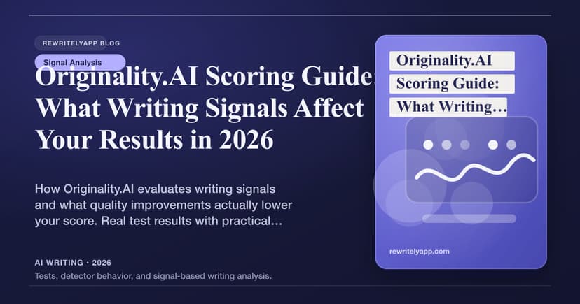 Originality.AI Scoring Guide: Welche Schreibsignale Ihre Ergebnisse im Jahr 2026 beeinflussen