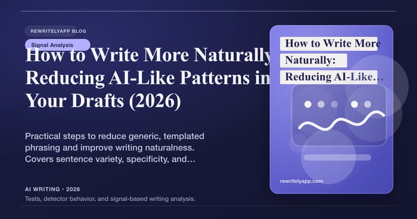 Natürlicher Schreiben: KI-ähnliche Muster in Ihren Entwürfen reduzieren (2026)
