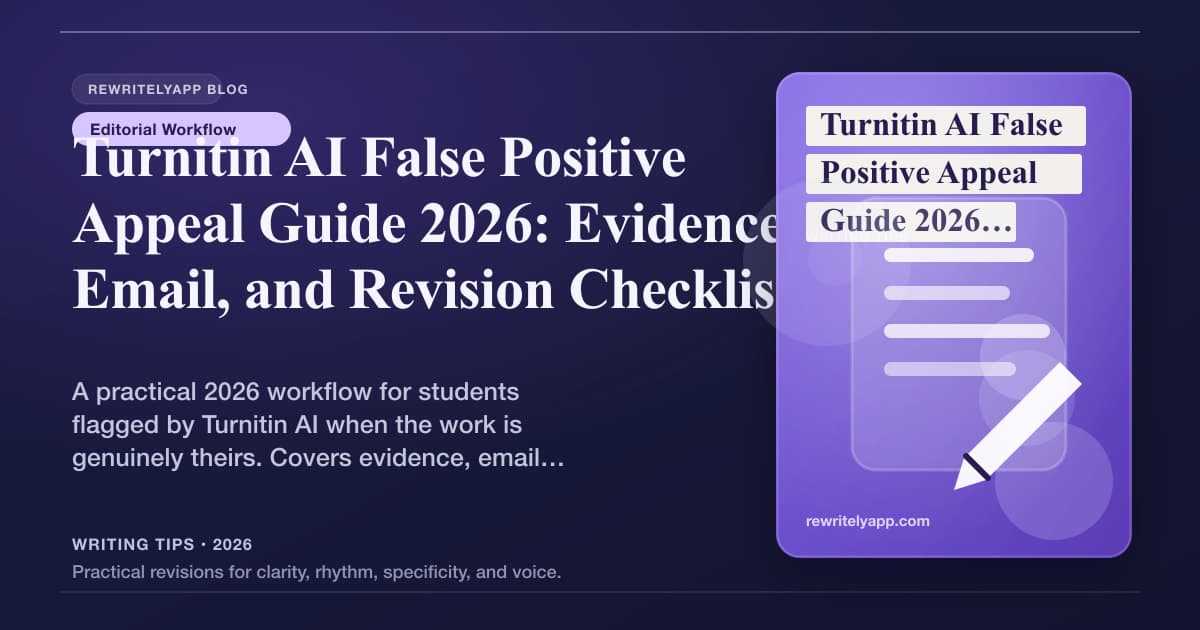 Turnitin-KI-Fehlalarm 2026 anfechten: Nachweise, E-Mail und Revisions-Checkliste